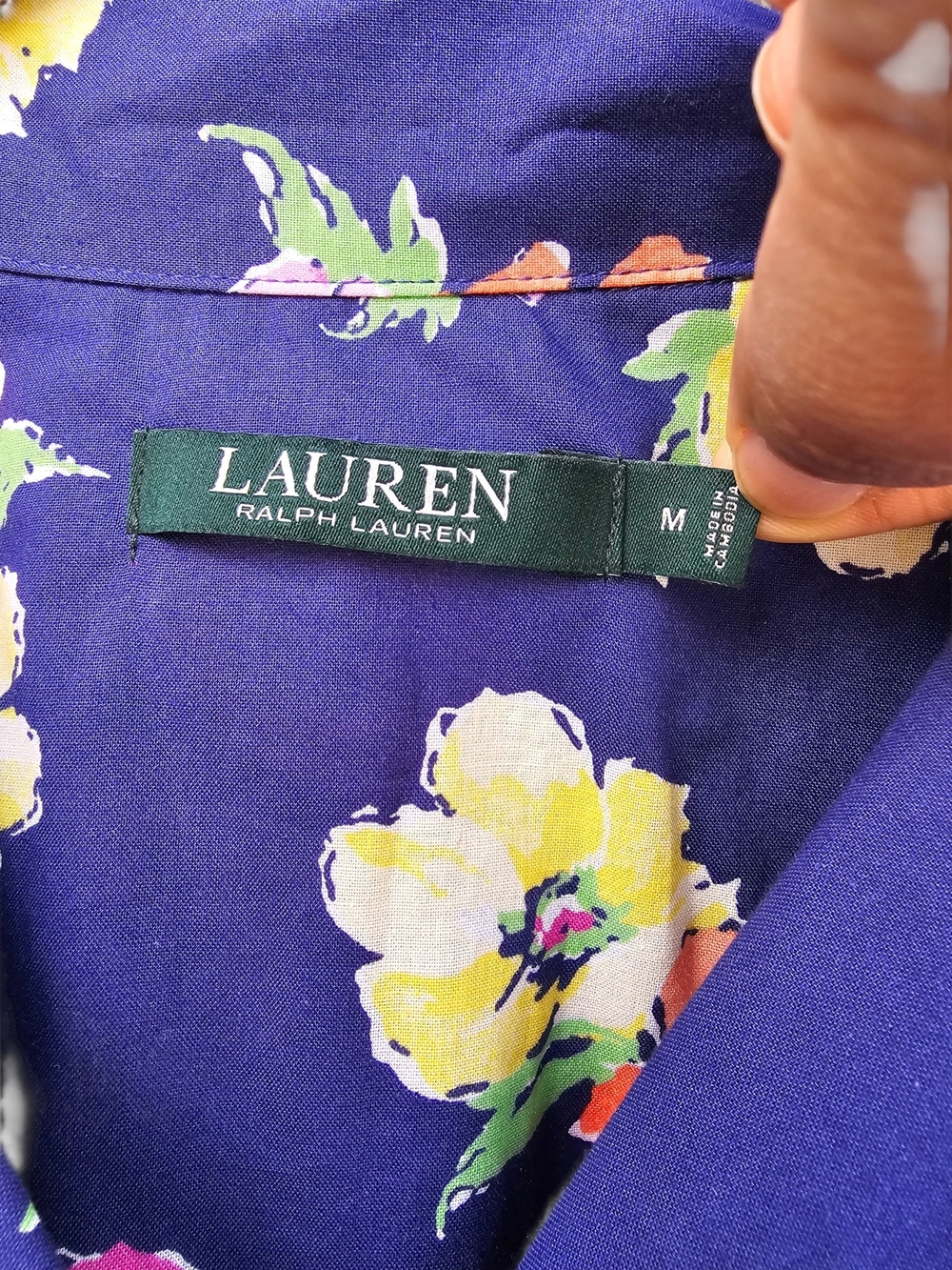 NWT Lauren Ralph Lauren Purple Floral Button Down Sleepwear Top (Only) Size M - Picture 5 of 9
